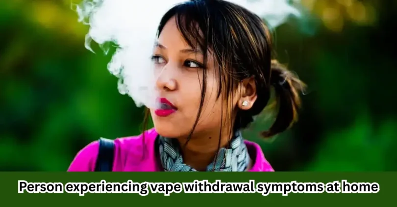 Person experiencing vape withdrawal symptoms at home